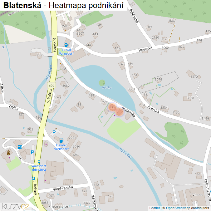 Mapa Blatenská - Firmy v ulici.
