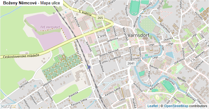 Boženy Němcové - mapa ulice
