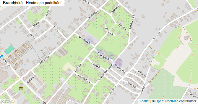 Brandýská - mapa podnikání