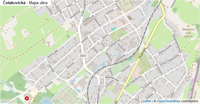 Čelakovická - mapa ulice