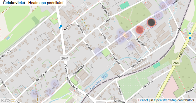 Čelakovická - mapa podnikání