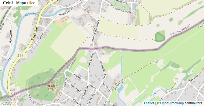 Celní - mapa ulice