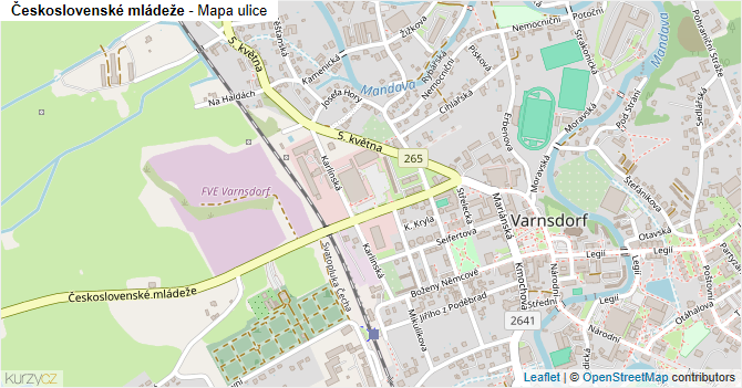 Československé mládeže - mapa ulice