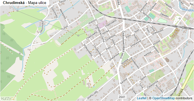 Chrudimská - mapa ulice
