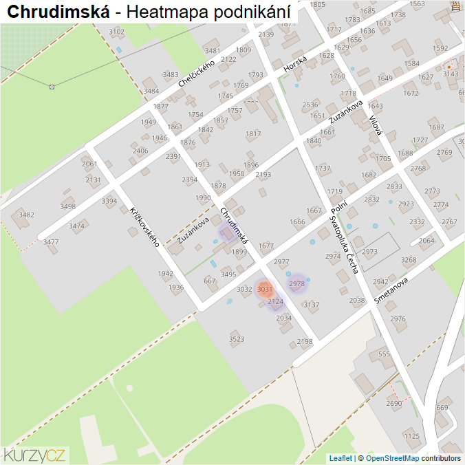 Mapa Chrudimská - Firmy v ulici.