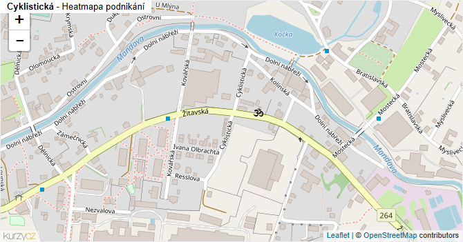 Cyklistická - mapa podnikání