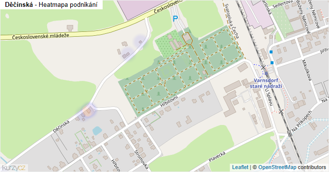 Děčínská - mapa podnikání