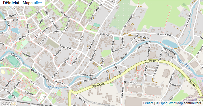 Dělnická - mapa ulice