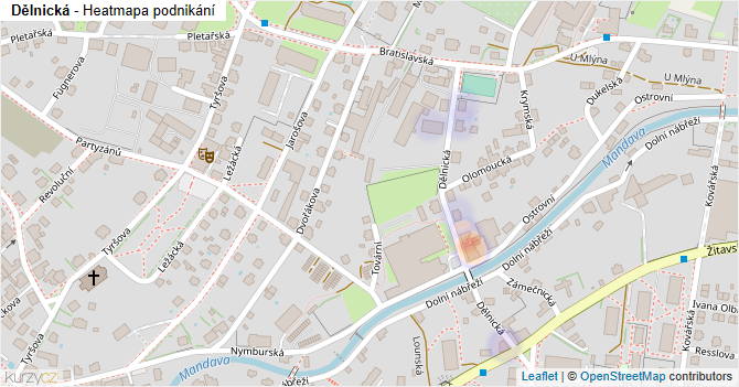 Dělnická - mapa podnikání