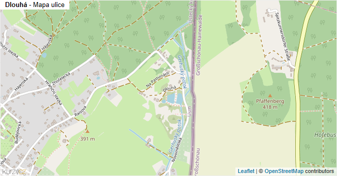 Dlouhá - mapa ulice