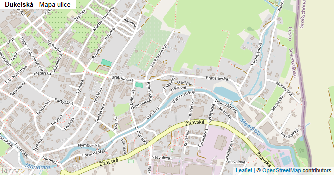 Dukelská - mapa ulice
