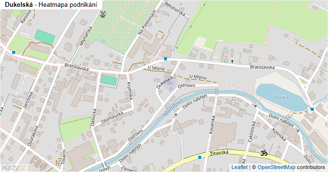 Dukelská - mapa podnikání
