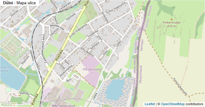 Důlní - mapa ulice