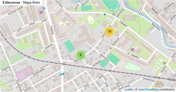 Edisonova - mapa firem