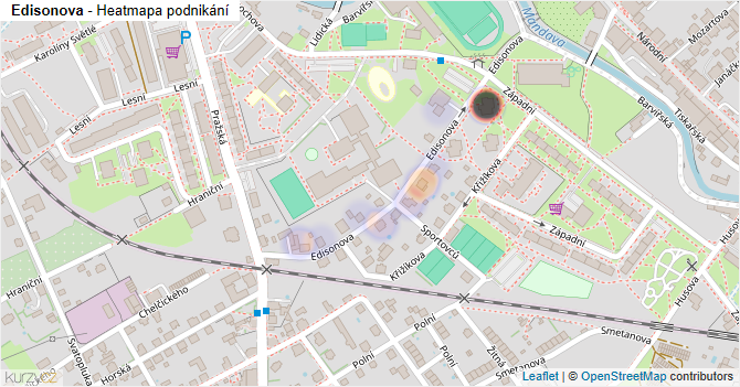 Edisonova - mapa podnikání
