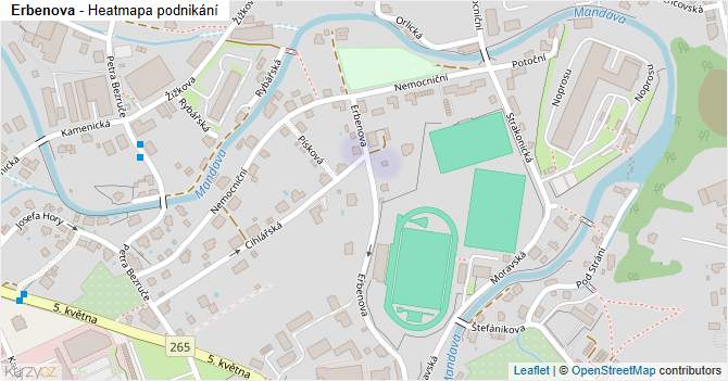 Erbenova - mapa podnikání
