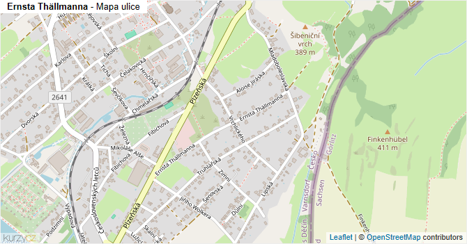Ernsta Thällmanna - mapa ulice