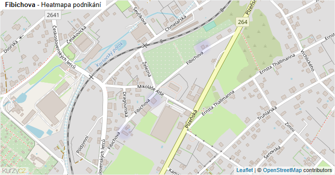 Fibichova - mapa podnikání
