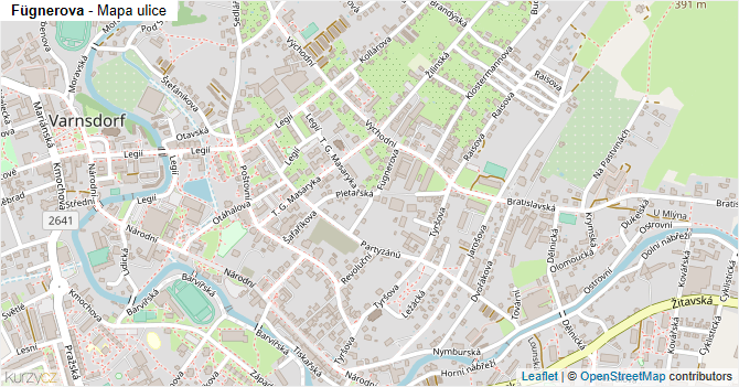 Fügnerova - mapa ulice