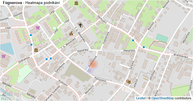 Fügnerova - mapa podnikání