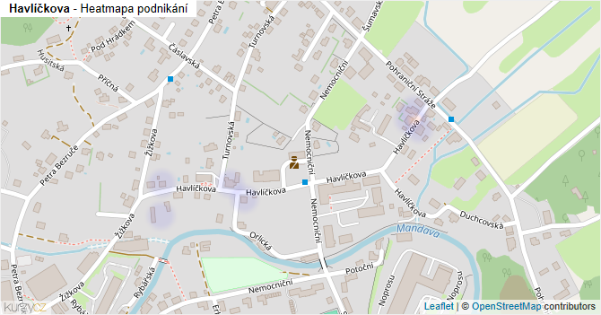 Havlíčkova - mapa podnikání