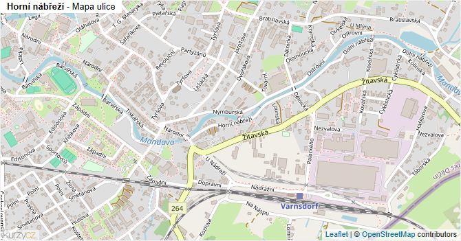 Horní nábřeží - mapa ulice