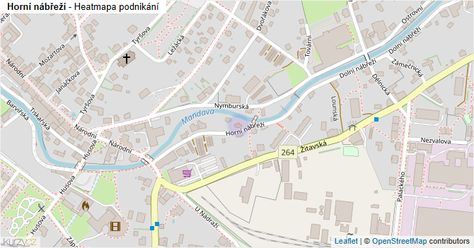Horní nábřeží - mapa podnikání