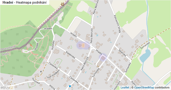 Hradní - mapa podnikání