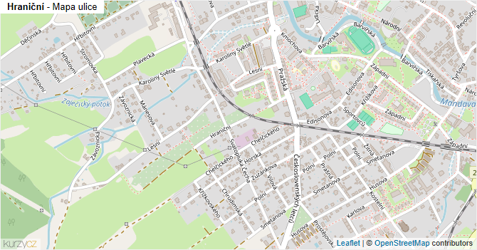 Hraniční - mapa ulice