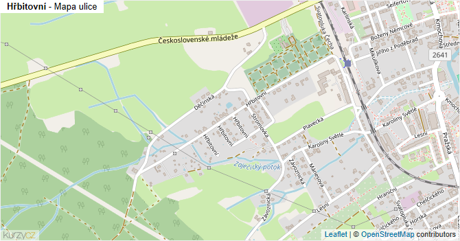 Hřbitovní - mapa ulice