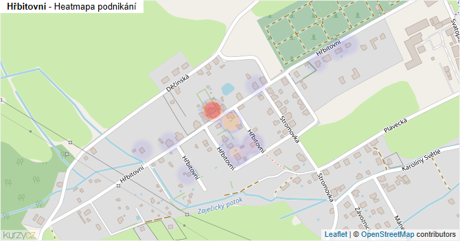 Hřbitovní - mapa podnikání