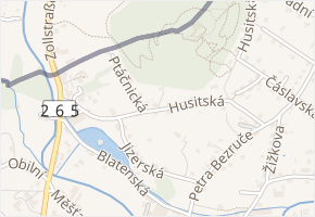 Husitská v obci Varnsdorf - mapa ulice