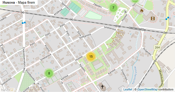 Husova - mapa firem