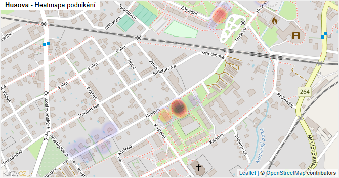 Husova - mapa podnikání