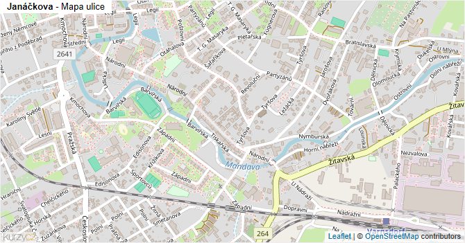 Janáčkova - mapa ulice