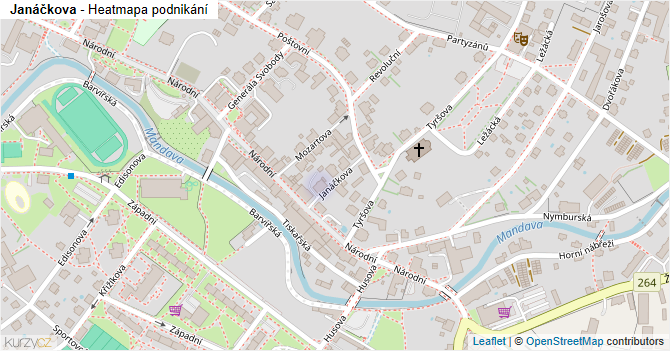 Janáčkova - mapa podnikání
