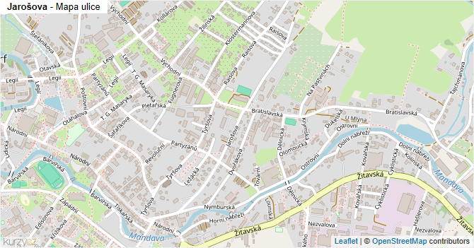 Jarošova - mapa ulice
