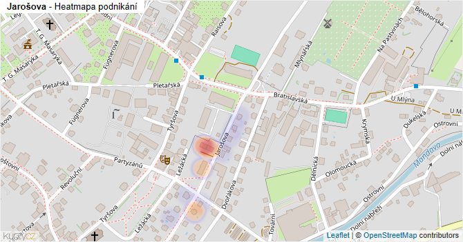 Jarošova - mapa podnikání