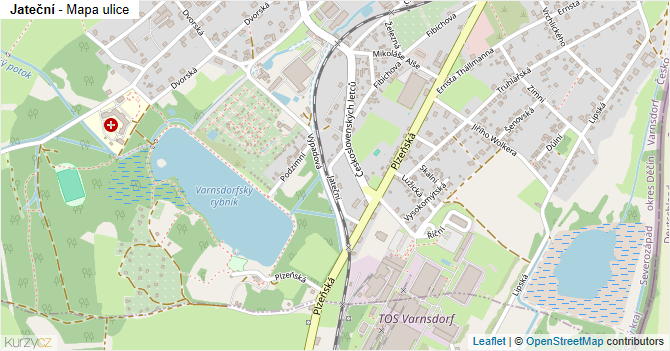 Jateční - mapa ulice