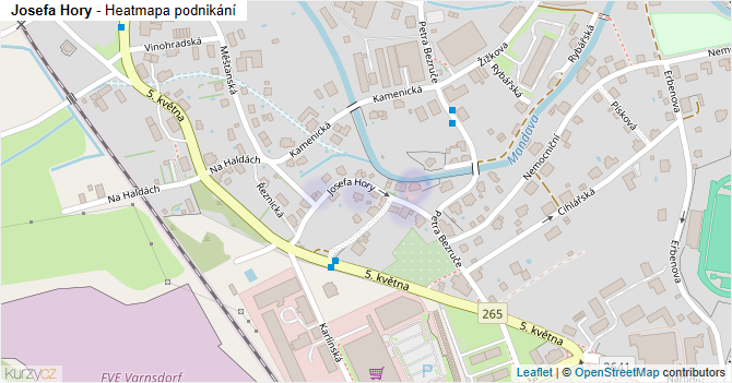 Josefa Hory - mapa podnikání
