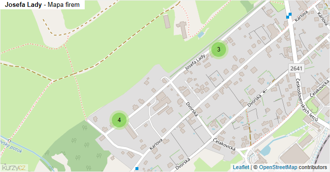 Josefa Lady - mapa firem