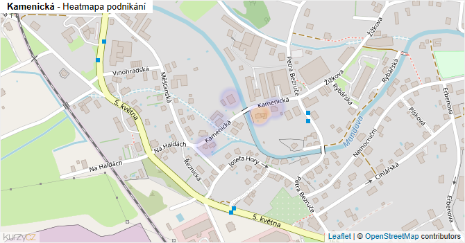 Kamenická - mapa podnikání