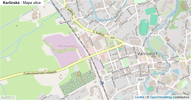 Karlínská - mapa ulice