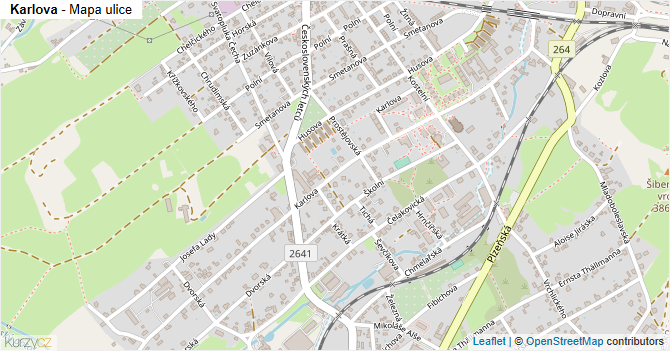 Karlova - mapa ulice