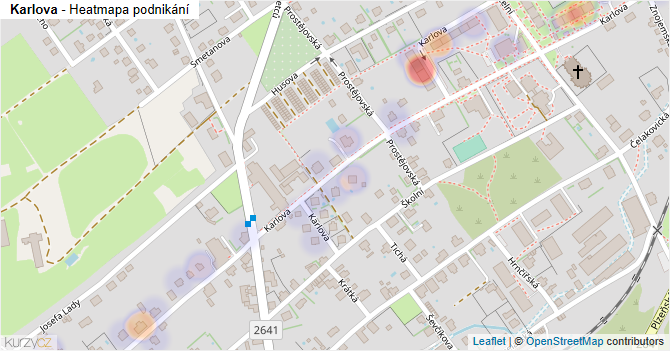 Karlova - mapa podnikání