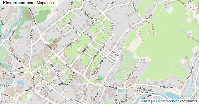 Klostermannova - mapa ulice