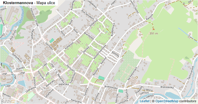 Klostermannova - mapa ulice