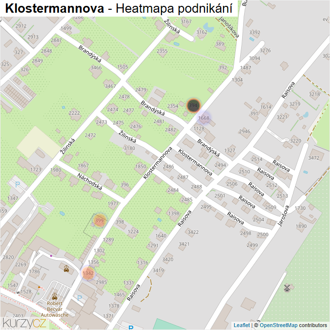 Mapa Klostermannova - Firmy v ulici.