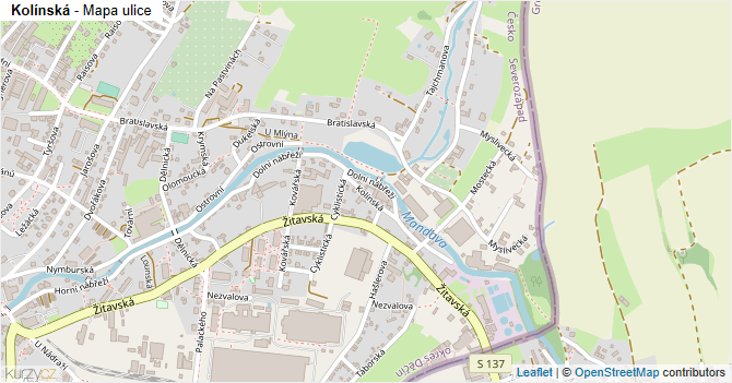 Kolínská - mapa ulice