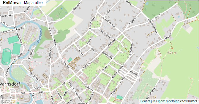 Kollárova - mapa ulice